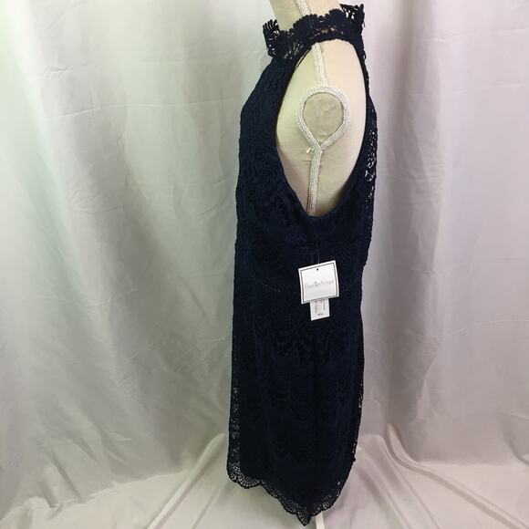 Premier Amour Lace Halter Dress Navy 10 - Picture 7 of 16